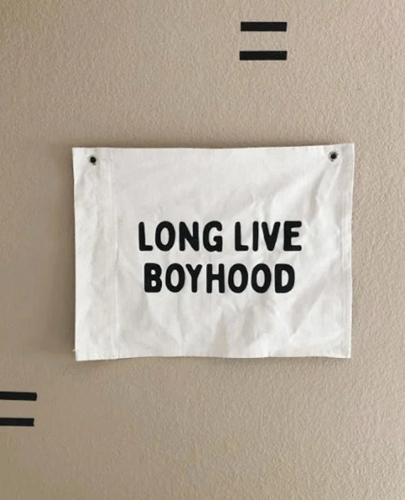 Long Live Boyhood Banner  Handmade Canvas Wall Hanging | Etsy | Etsy (US)
