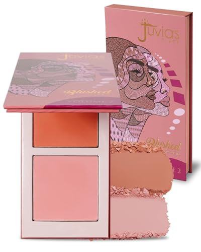 Juvia's Place Blushed Duo Blush - Two Tone Pigmented Buildable Pressed Mineral Powder - Rosy Natural Cheeks Matte Fresh Finish for All Skin Color -Volume2 | Amazon (US)