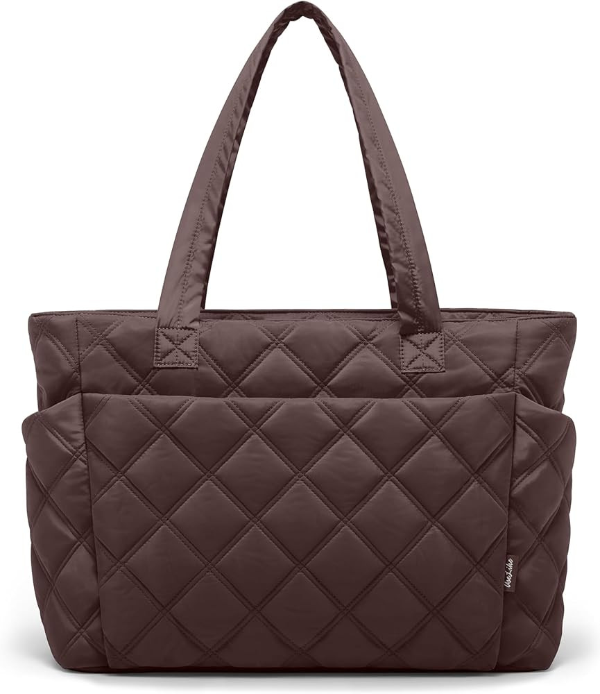 Tote Bag for Women, Lightweight Puffer Tote Work Bags with Compartments for Travel, Quilted Shoul... | Amazon (US)