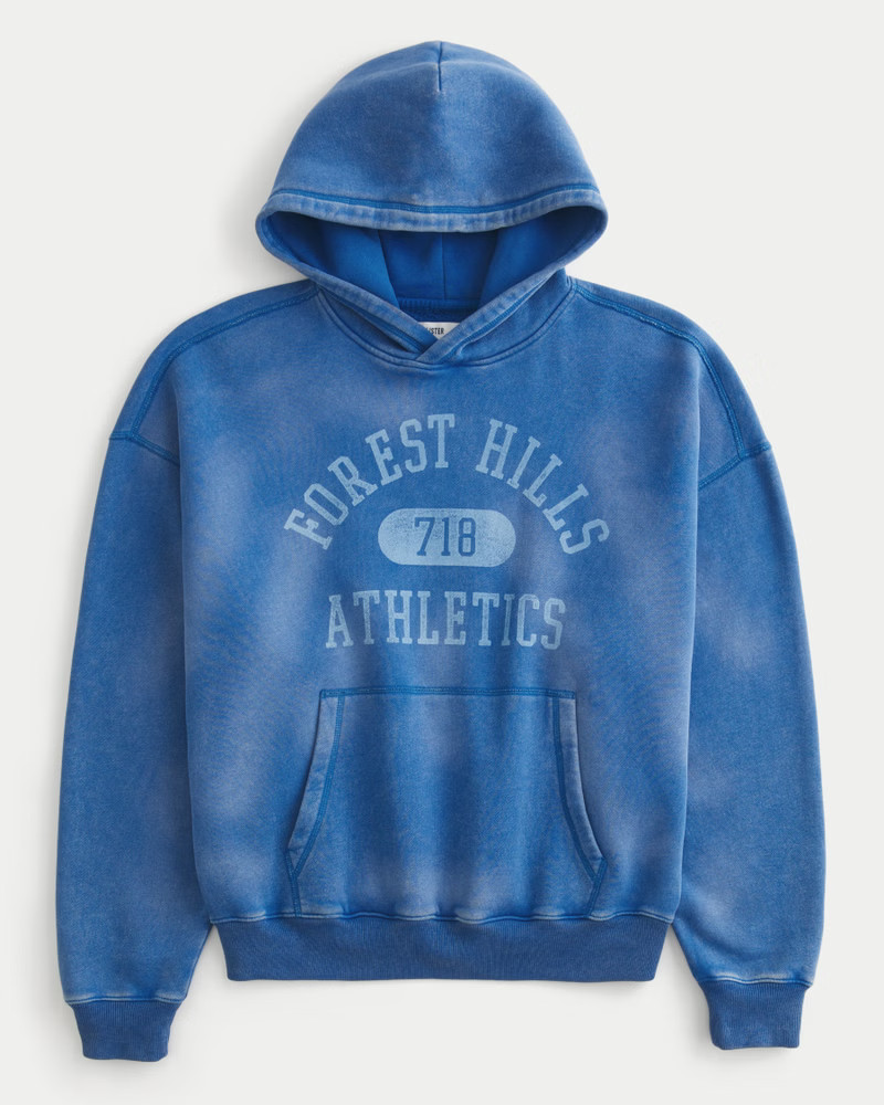 Men's Baggy Cinch Washed Forest Hills Graphic Hoodie from Hollister | Hollister (US)