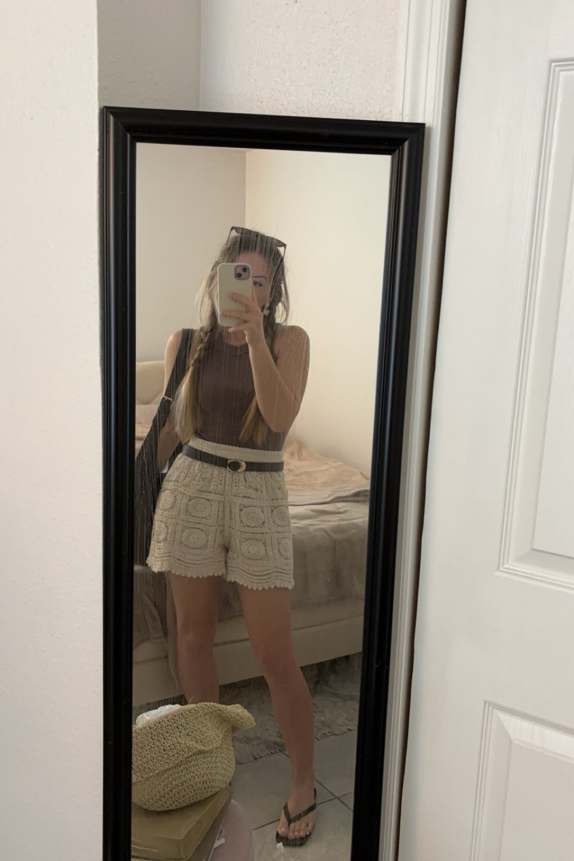 casual summer outfit wearing crochet shorts🫶🏻 tank top is true to size under $10 - wearing size xs! 

#LTKootd #LTKSeasonal