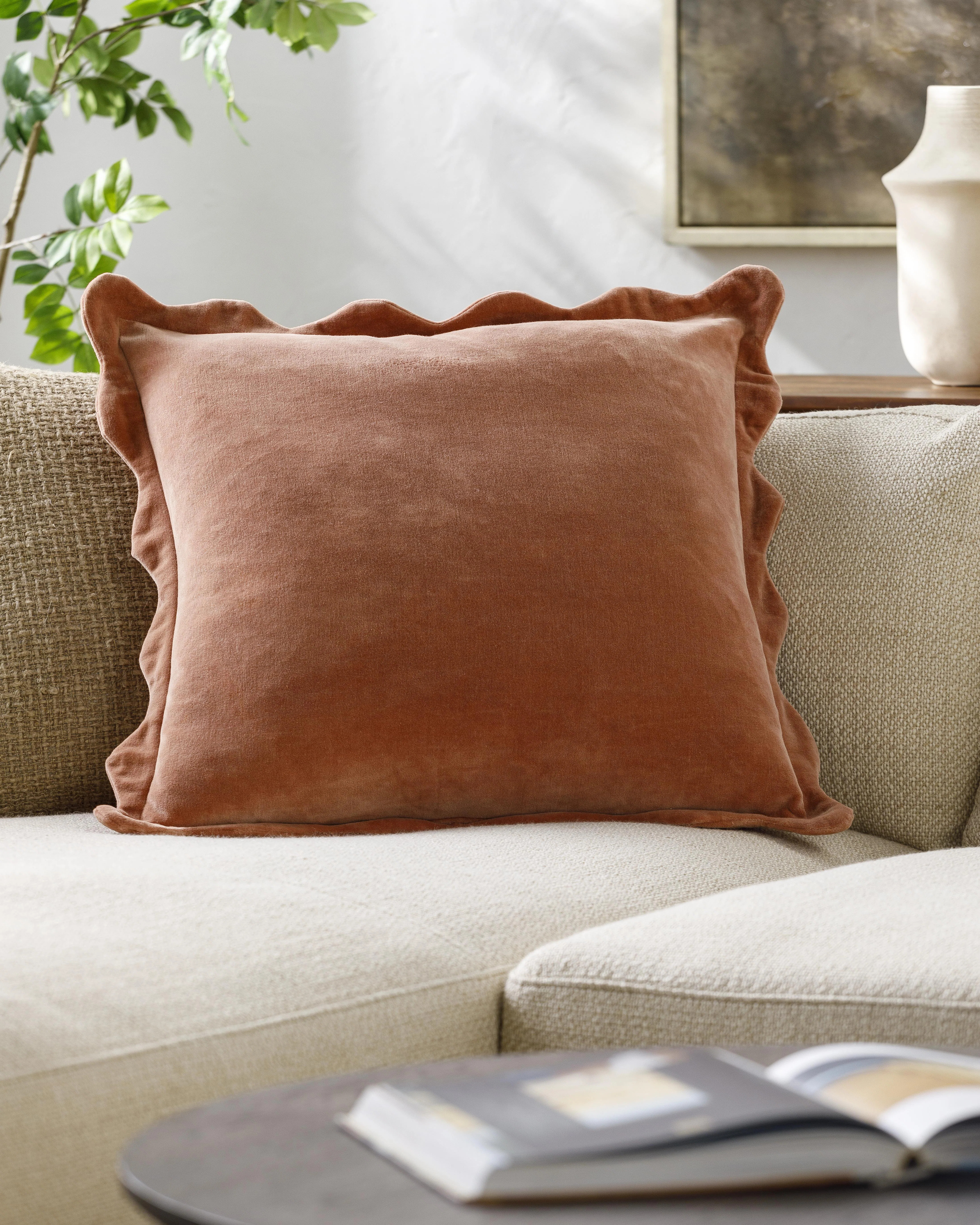 Collier Scalloped Edges Cotton Throw Pillow | Wayfair North America