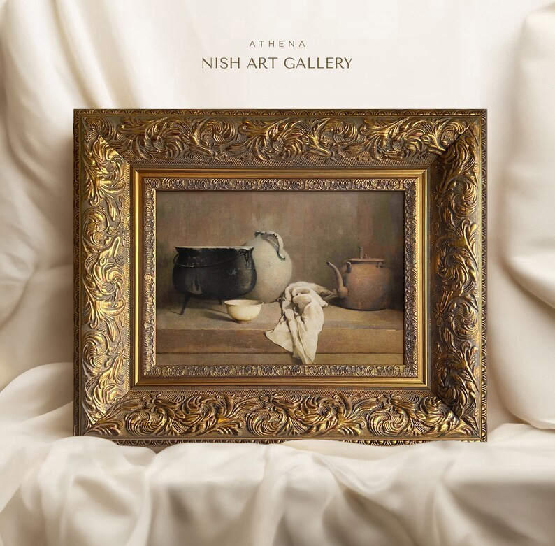 Vintage Still Life Art Prints Framed Rustic Kitchen Pots Painting Giclee Art Print Housewarming G... | Etsy (US)