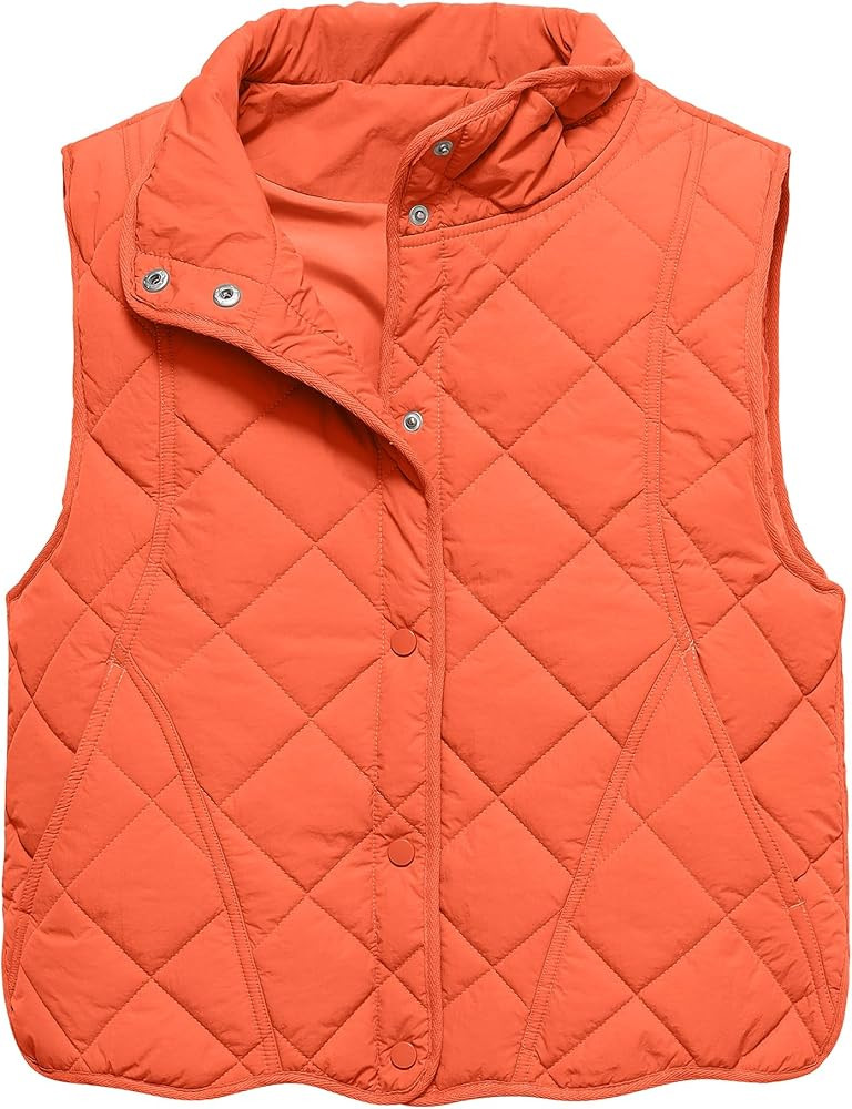 Gacaky Women's Puffer Vest Sleeveless Button Down Outerwear Warm Quilted Lightweight Down Winter ... | Amazon (US)