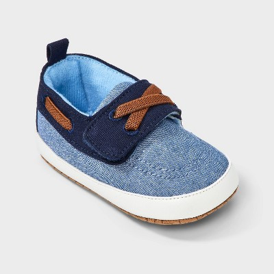 Baby Boys' Chambray Boat Shoes - Cat & Jack™ Blue 6-9M | Target