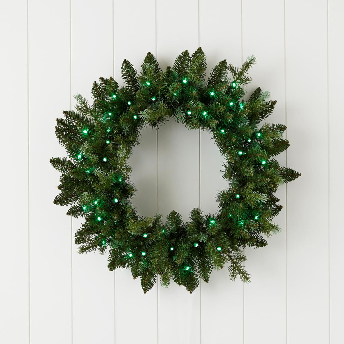 Seasonal LLC 24" Pre-Lit Bluffton Pine Wreath w/Remote Control | HSN