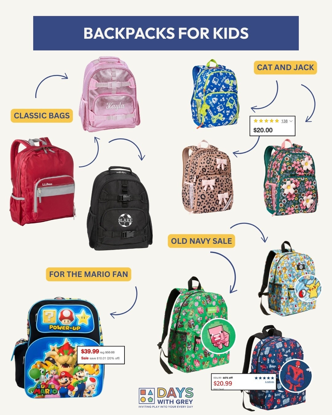 Back packs for kids! 
