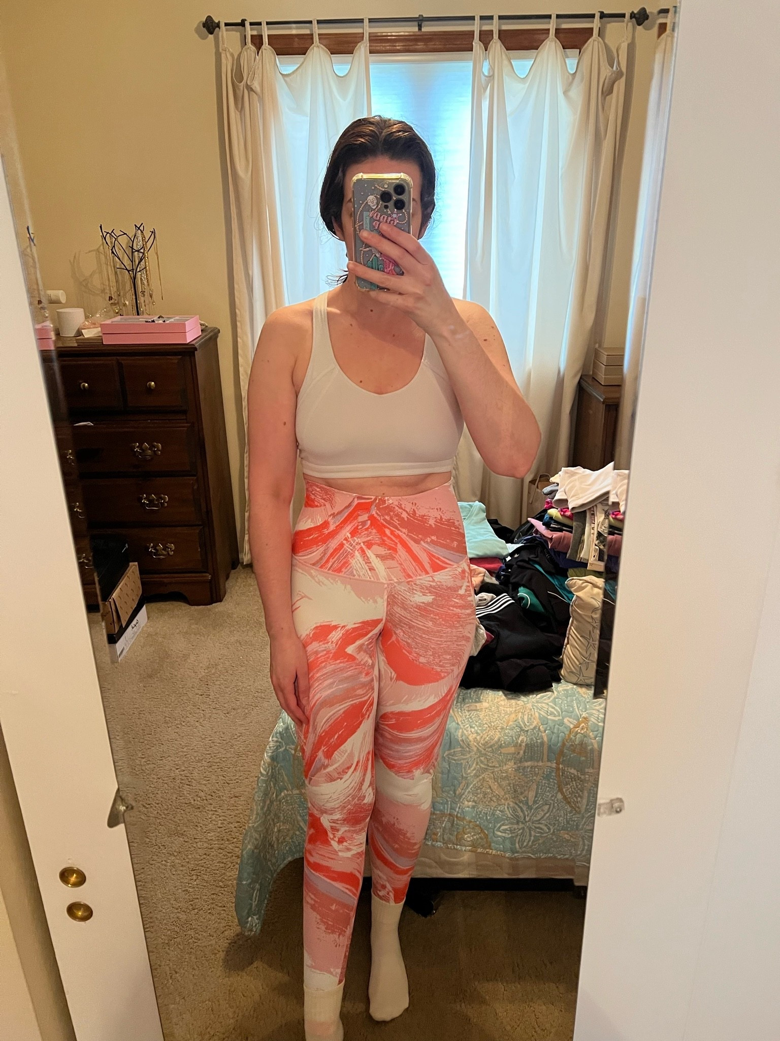 White sports bra (m). Tie dye workout leggings (s). #workoutleggings #sportsbra #whitesportsbra #tiedyeleggings #fitnessgear #activewear

#LTKootd #LTKSeasonal #LTKWorkwear