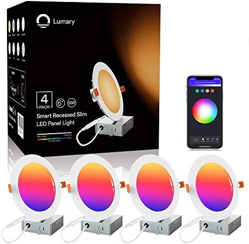LED Recessed Lighting Ultra-Thin 6 Inch - Lumary WiFi Smart LED Ceiling Light 13W 1100LM LED Retr... | Amazon (US)