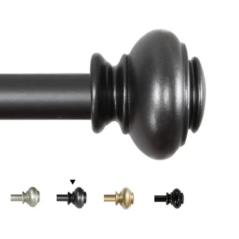 H.VERSAILTEX Window Curtain Rod Set 48 - 84" 3/4 Inch Diameter Small Curtain Rod Set with Pewter ... | Walmart (US)