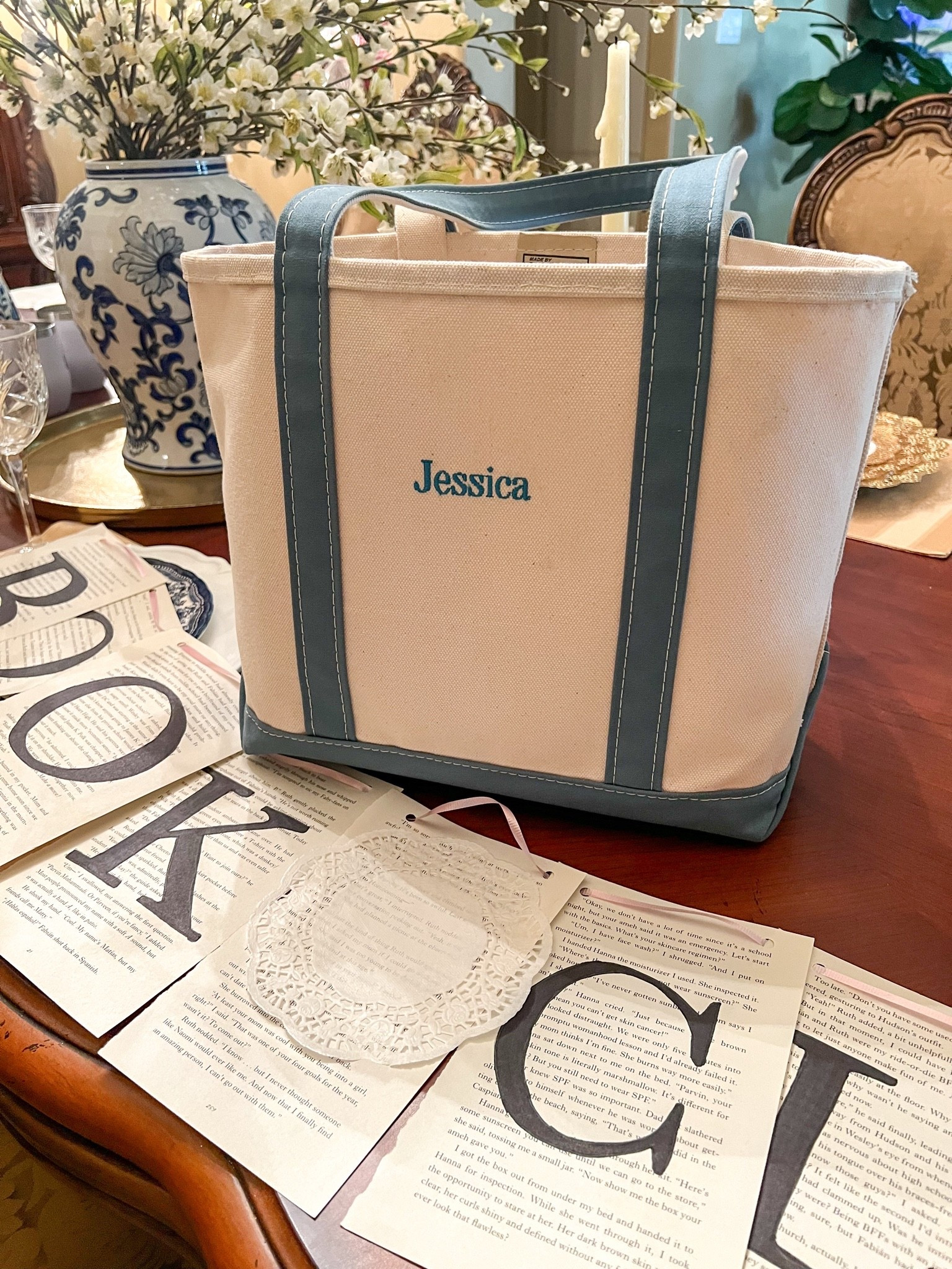 L. L. Bean boat and tote slate long straps medium monogrammed bag 
Standard blue embroidery 
Book club book tote
Bible study bag
Farmers market
Antiquing 
Carry all 
Beach 
Pool
Lake
Affordable 
Quality 
Gift idea
Personalized

#LTKActive #LTKSwim #LTKSeasonal