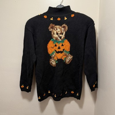 Vintage Eagle’s Eye Halloween Sweater Medium 90s Hand Knit Bear Novelty Chunky | eBay US