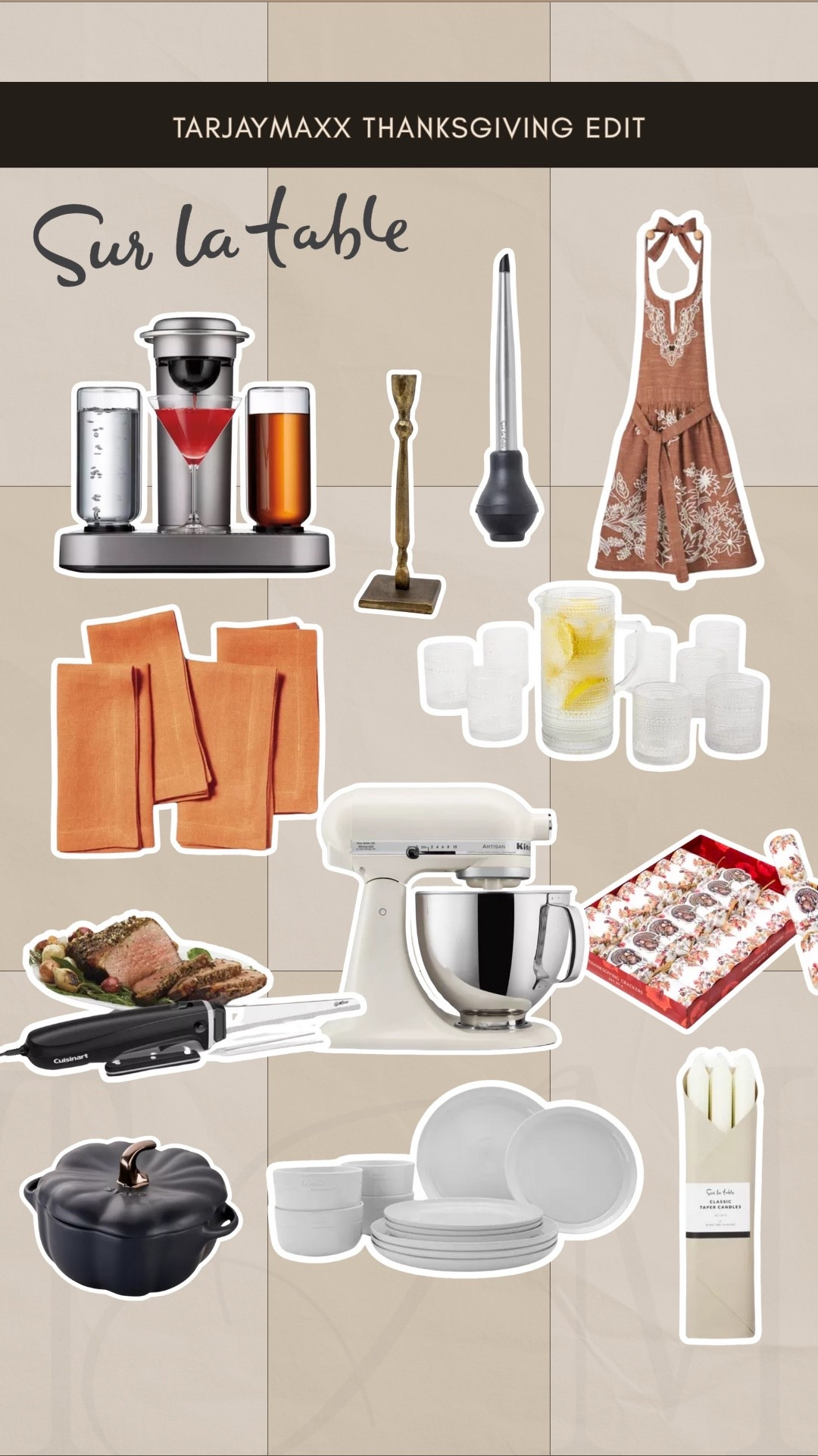 Sharing all my favorite Sur La Table finds for holiday cooking — mixers, cookware, carving sets, glassware, linens, and all the essentials to make Thanksgiving prep so much easier and more aesthetic. Perfect for hosting season!  target finds, amazon finds, walmart home, affordable home, cb2 dupe, studio mcgee, crate and barrel dupe, pottery barn dupe, home roundup, target home decor, target home, amazon home, walmart finds, martha stewart aesthetic, mongolian cashmere oversized sweater, equestrian style, dinner party, cherry vibe, fall wedding, farm cottage, polka dots, mini desserts, grandmacore home, thanksgiving hosting, thanksgiving kitchen, holiday hosting, holiday cooking, kitchen essentials, hostess must haves, cozy home finds, cooking day essentials, bakeware favorites, holiday chef tools, entertaining must haves, kitchen aesthetic, fall home decor, thanksgiving prep, kitchen organization, cookware favorites, table setting inspo  #LTKhome #LTKseasonal #LTKhome

#LTKHoliday #LTKGiftGuide #LTKCyberWeek