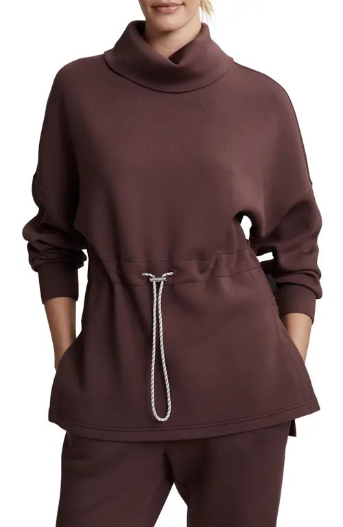 Varley Freya Funnel Neck Sweatshirt in Deep Mahogany at Nordstrom, Size X-Large | Nordstrom