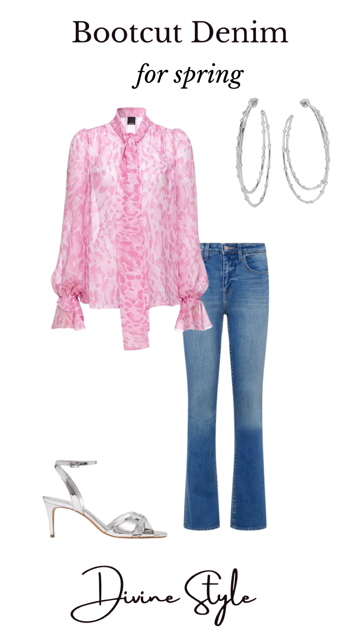 Bootcut denim is a spring must-have. Pair with a print blouse, knit sweater or vest, or blazer and tee. Elongate those legs with high heel sandals.

#LTKstyletip #LTKSeasonal #LTKshoecrush