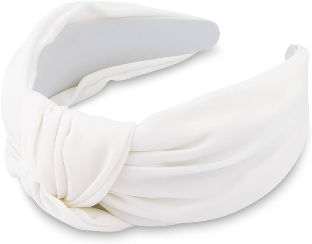 TOBATOBA White Headband Knotted Headband for Women, Top Knot Headband Satin Silk White Headbands ... | Amazon (US)