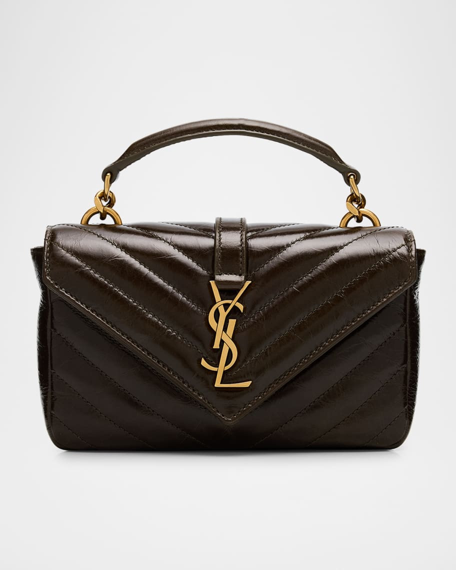 Saint Laurent College Mini YSL Quilted Crossbody Bag | Neiman Marcus