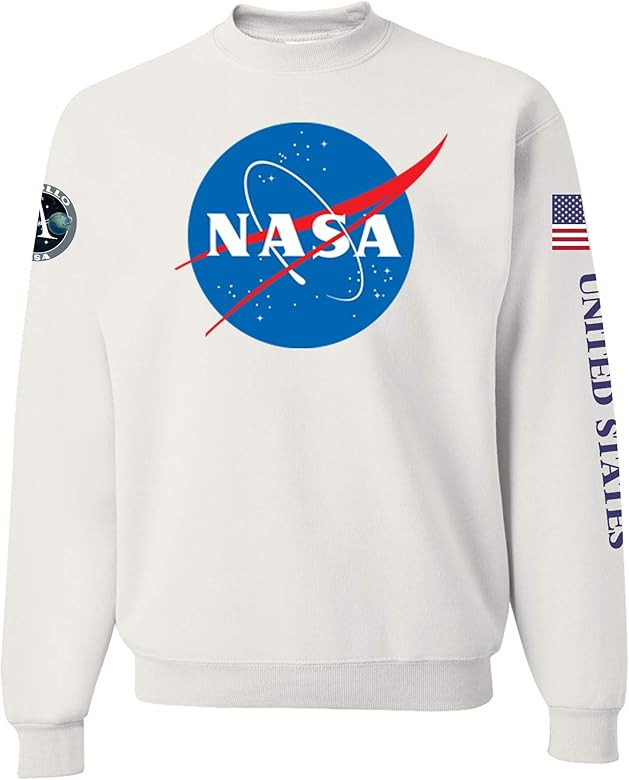 NASA Insignia Apollo Program WHITE Heavy-Duty Crewneck Sweatshirt for Men | Amazon (US)