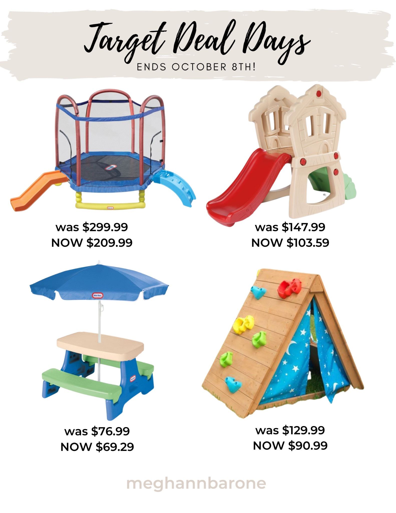 Target Deal Days are over tomorrow October 8. Grab outdoor play toys for up to 30% off! Tent, kids toys, trampoline.

#LTKsalealert #LTKfamily #LTKkids