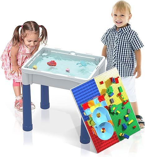 PicassoTiles Kids Activity Center Play Table & Study Desk Set Sandbox Water Tight Container Stora... | Amazon (US)