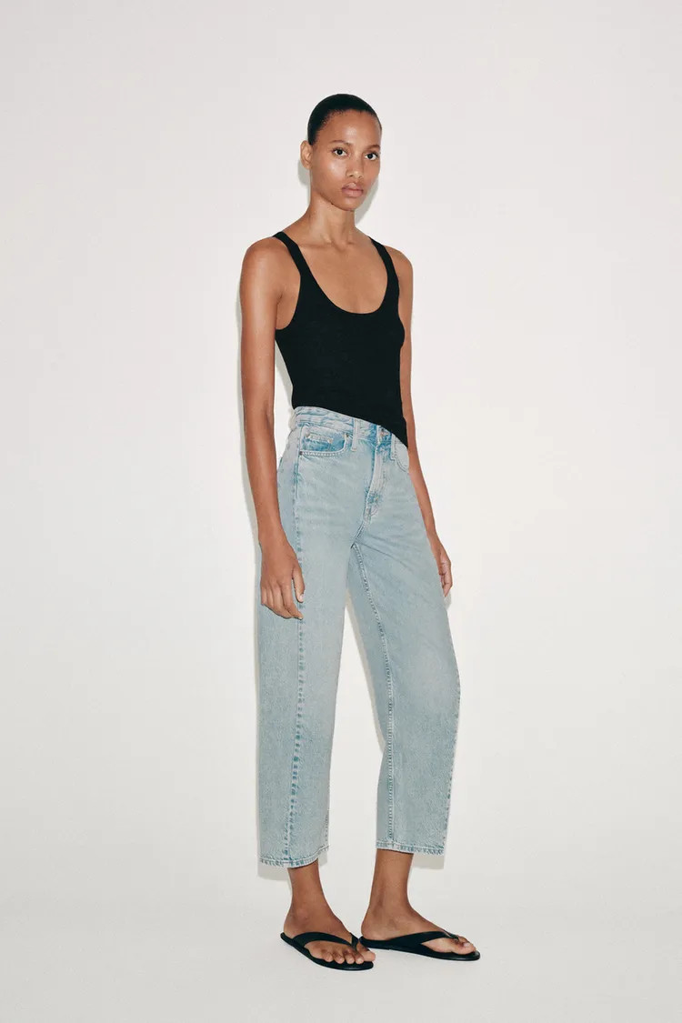 ZW COLLECTION ANKLE RELAXED FIT MID-WAIST JEANS | Zara UK