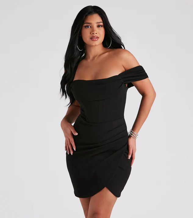 Ophelia Crepe Corset Short Dress | Windsor Stores