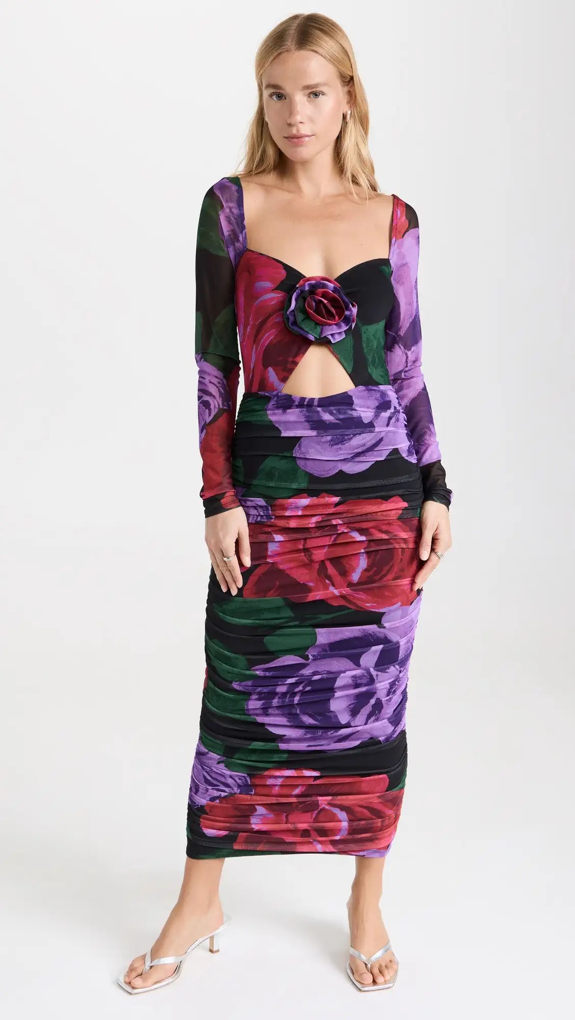 AFRM Sierra Rosette Midi Dress | Shopbop | Shopbop
