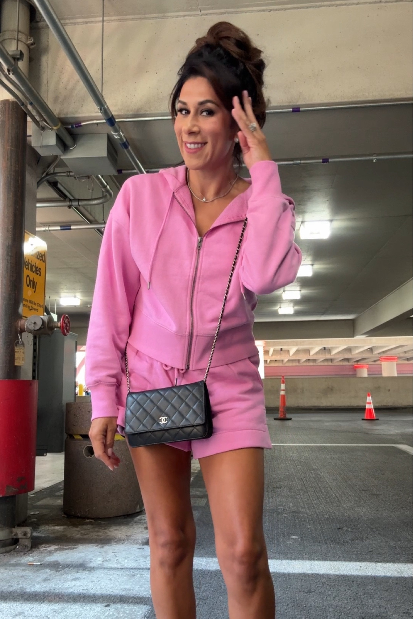 Travel day and loving this new set! So comfortable and love the color. I am wearing a size medium in the sweatshirt and small in the shorts  

#LTKTravel #LTKActive #LTKFitness