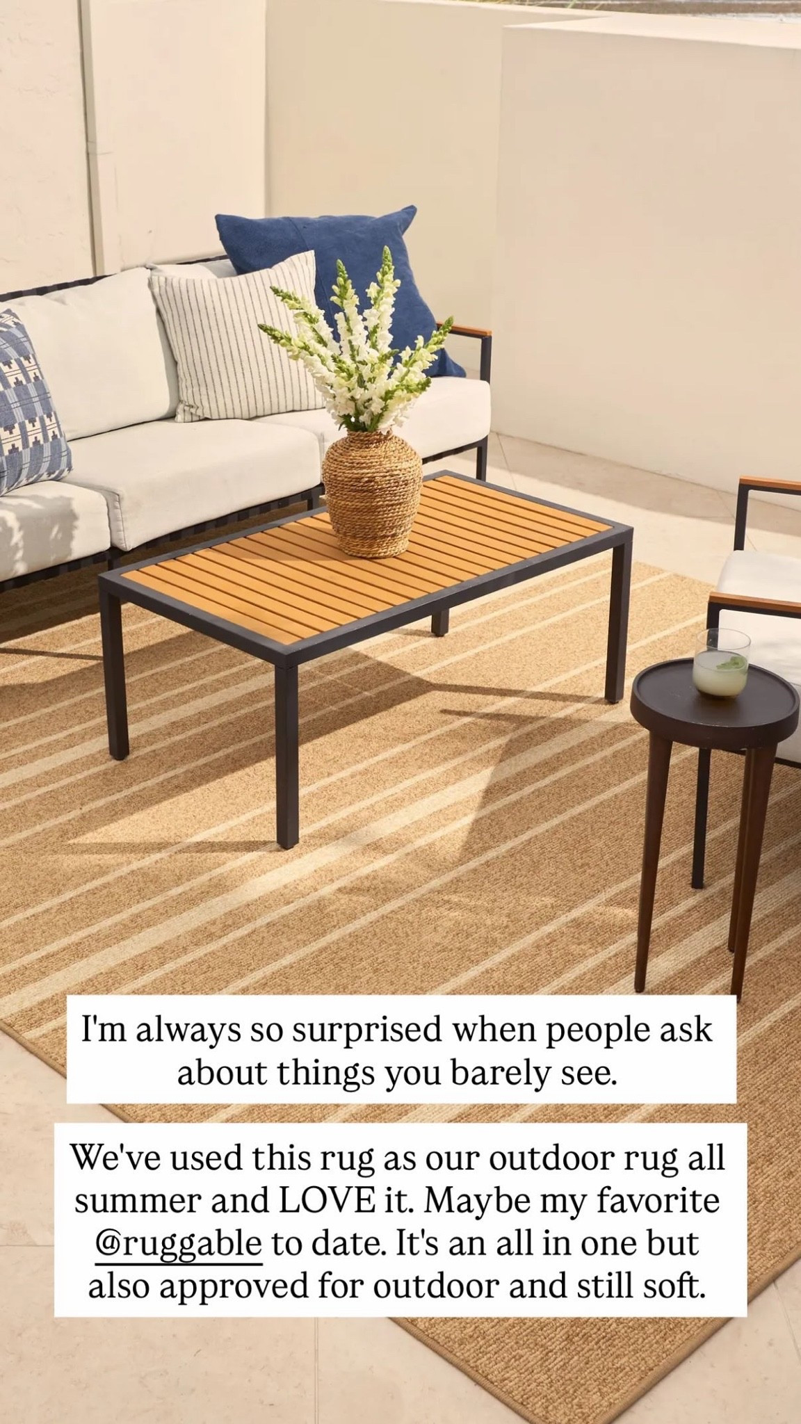 10% off with code SISTER10: We love Ruggable rugs because they’re machine-washable, and this one might be my favorite to date. It’s an indoor-outdoor rug: Durable and easy-to-clean enough to go outdoors (that’s where we’ve been using it all summer), but soft enough to work indoors too.

#LTKHome