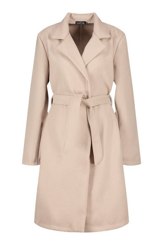 Belted Wool Look Coat | Boohoo.com (UK & IE)
