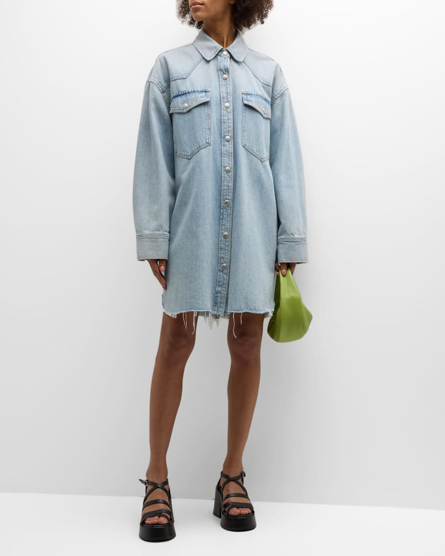 AGOLDE Jessa Long Sleeve Denim Shirtdress | Neiman Marcus