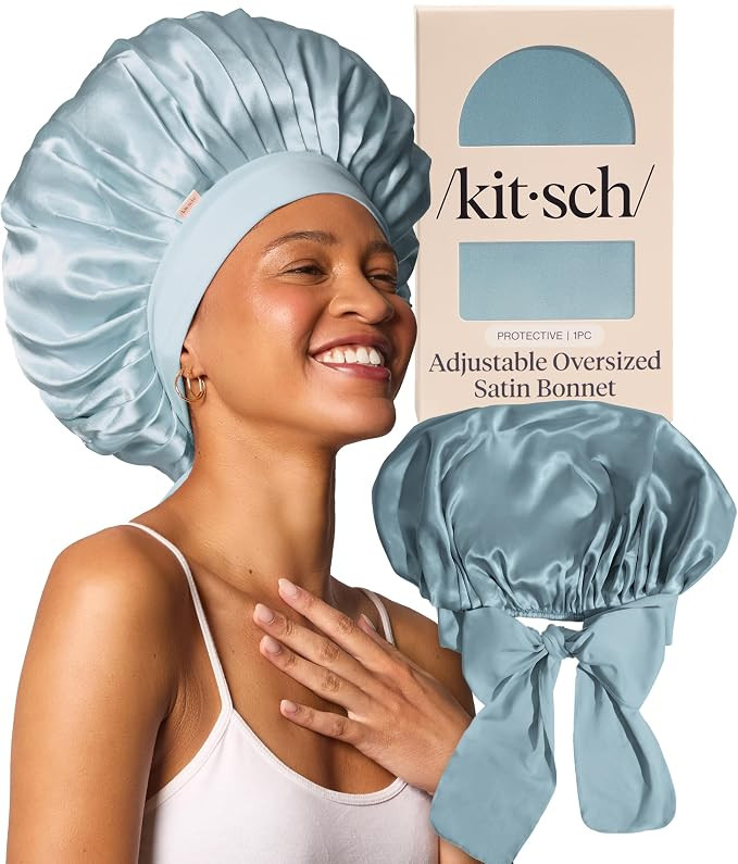 Kitsch XL Satin Bonnet for Sleeping - Softer Than Silk Bonnet For Sleeping Women - Secure Fit, Ad... | Amazon (US)