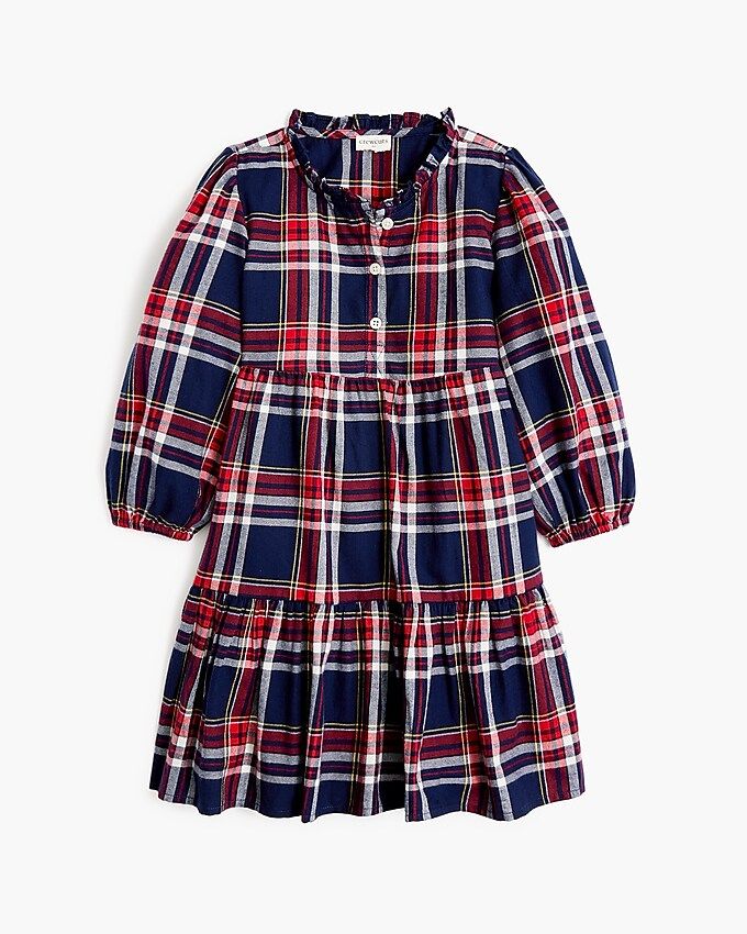 Girls' tiered flannel dress | J.Crew Factory