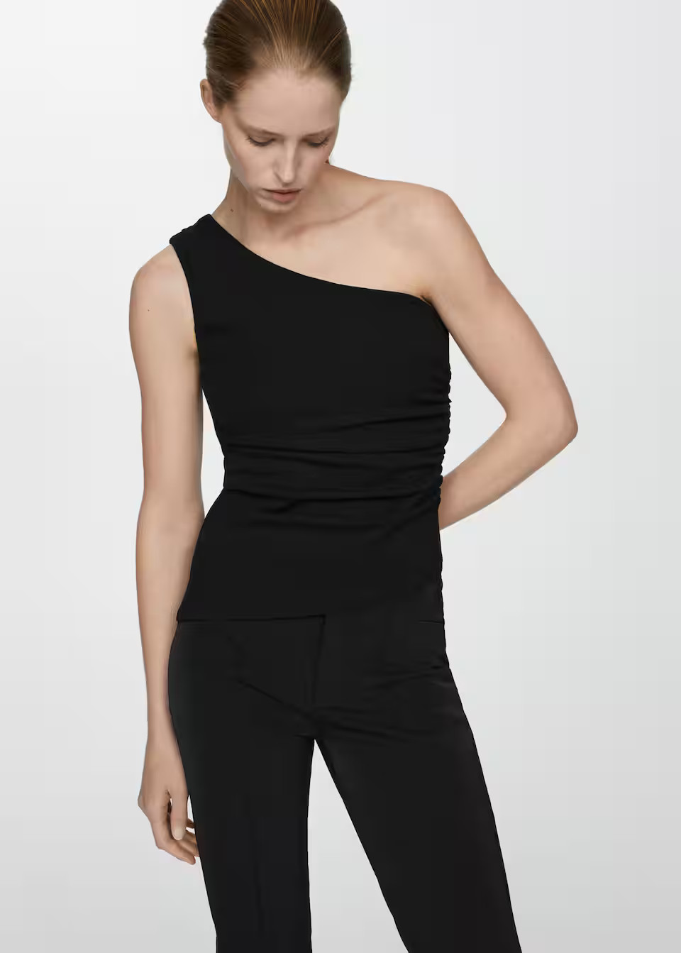 Asymmetrical draped top -  Women | Mango United Kingdom | MANGO (UK)