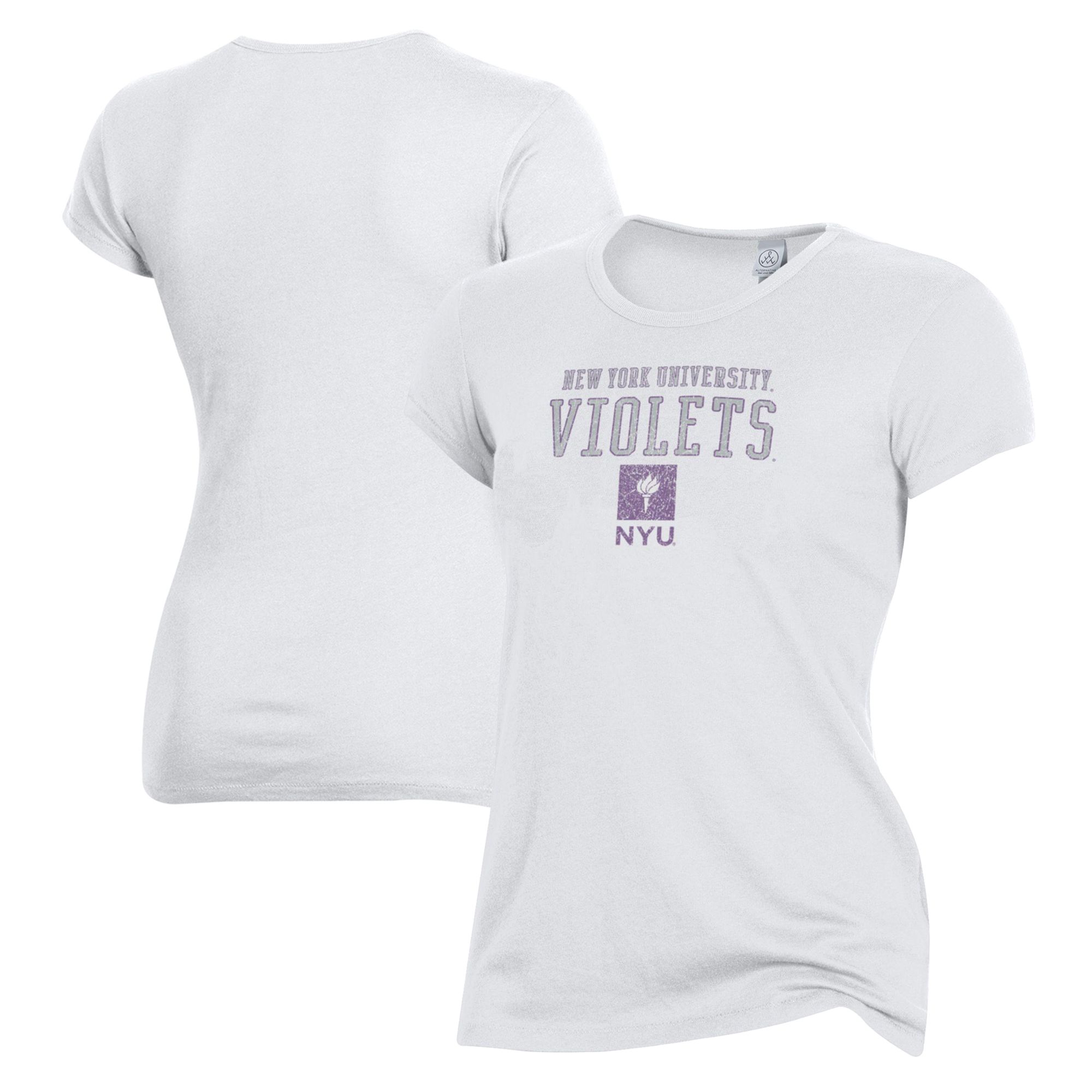 Women's Alternative Apparel White NYU Violets Keepsake T-Shirt | Fanatics