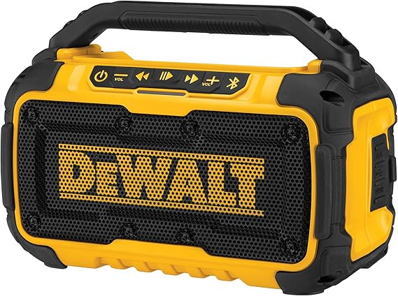 DEWALT 20V MAX Bluetooth Speaker, 100 ft Range, Durable for Jobsites, Phone Holder Included, Last... | Amazon (US)