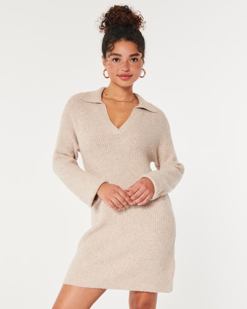 Collared Sweater Dress | Hollister (UK)