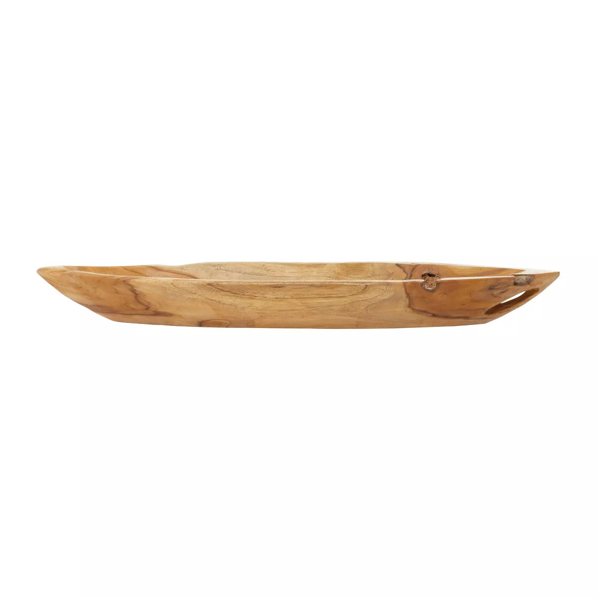 5" x 28" Canoe Shaped Teak Wood Bowl Natural - Olivia & May | Target