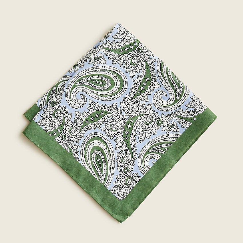 Italian cotton-silk pocket square in paisley | J. Crew US