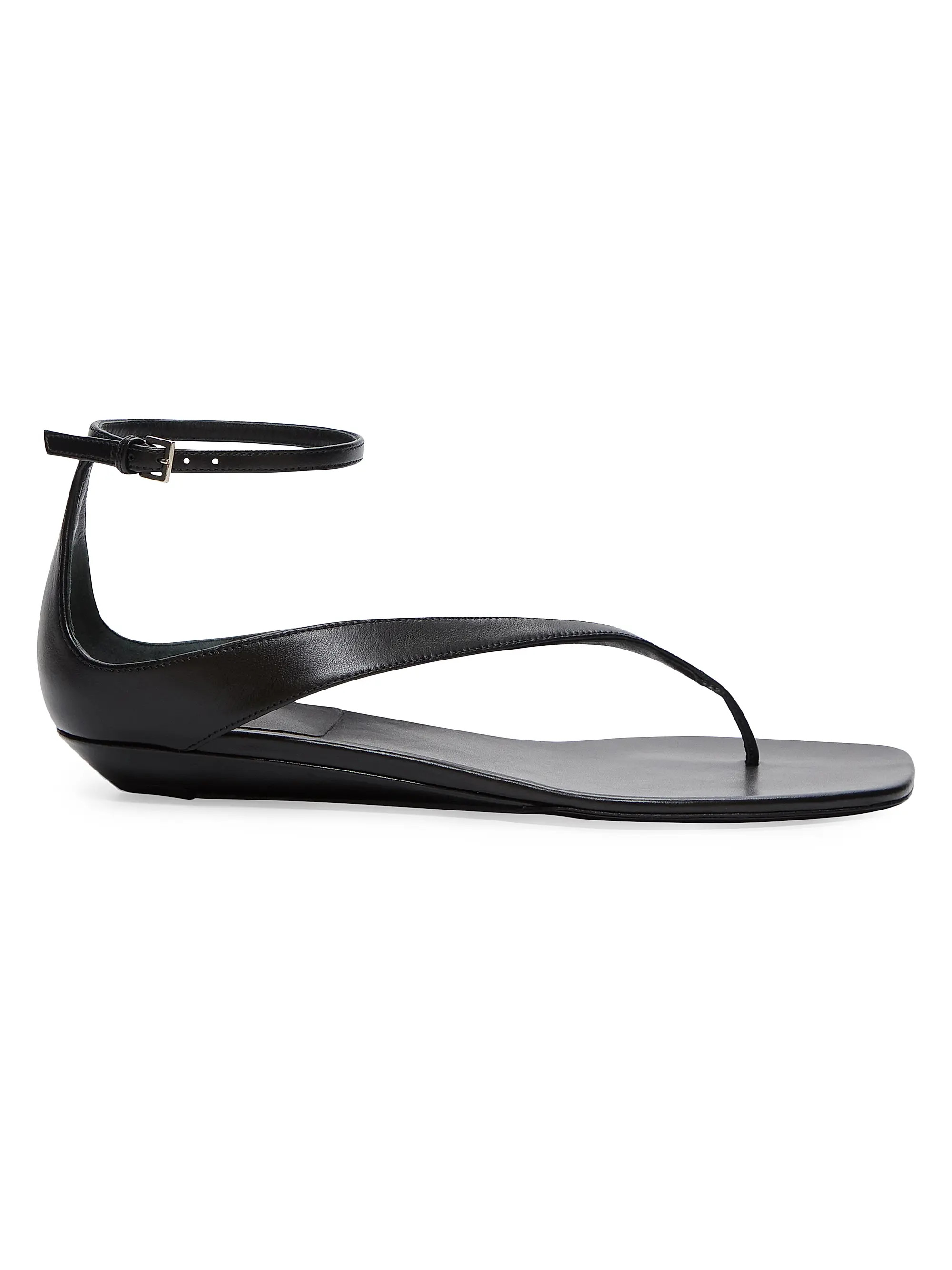 Zio Leather Flat Wedge Sandals | Saks Fifth Avenue