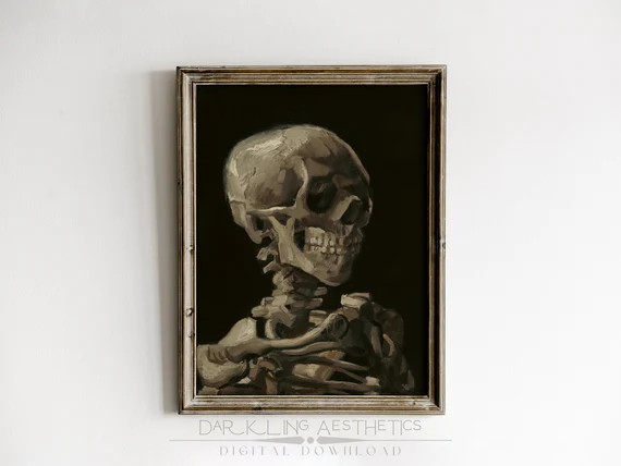 Van Gogh Skeleton Print  Vintage Moody Victorian Gothic - Etsy | Etsy (US)