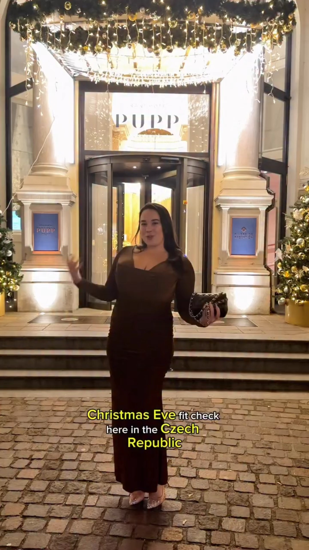 Wearing my Black Halo sparkle dress, Chanel mini flap in hand, and sparkly heels catching every bit of candlelight at Hotel Pupp. A night made for glamour, drama, and a little shimmer.

#BlackTieStyle #HotelPupp #HolidayGlam #EveningElegance #Luxury #FitCheck @grandhotelpupp @blackhalo @christianlouboutin @chanelofficial