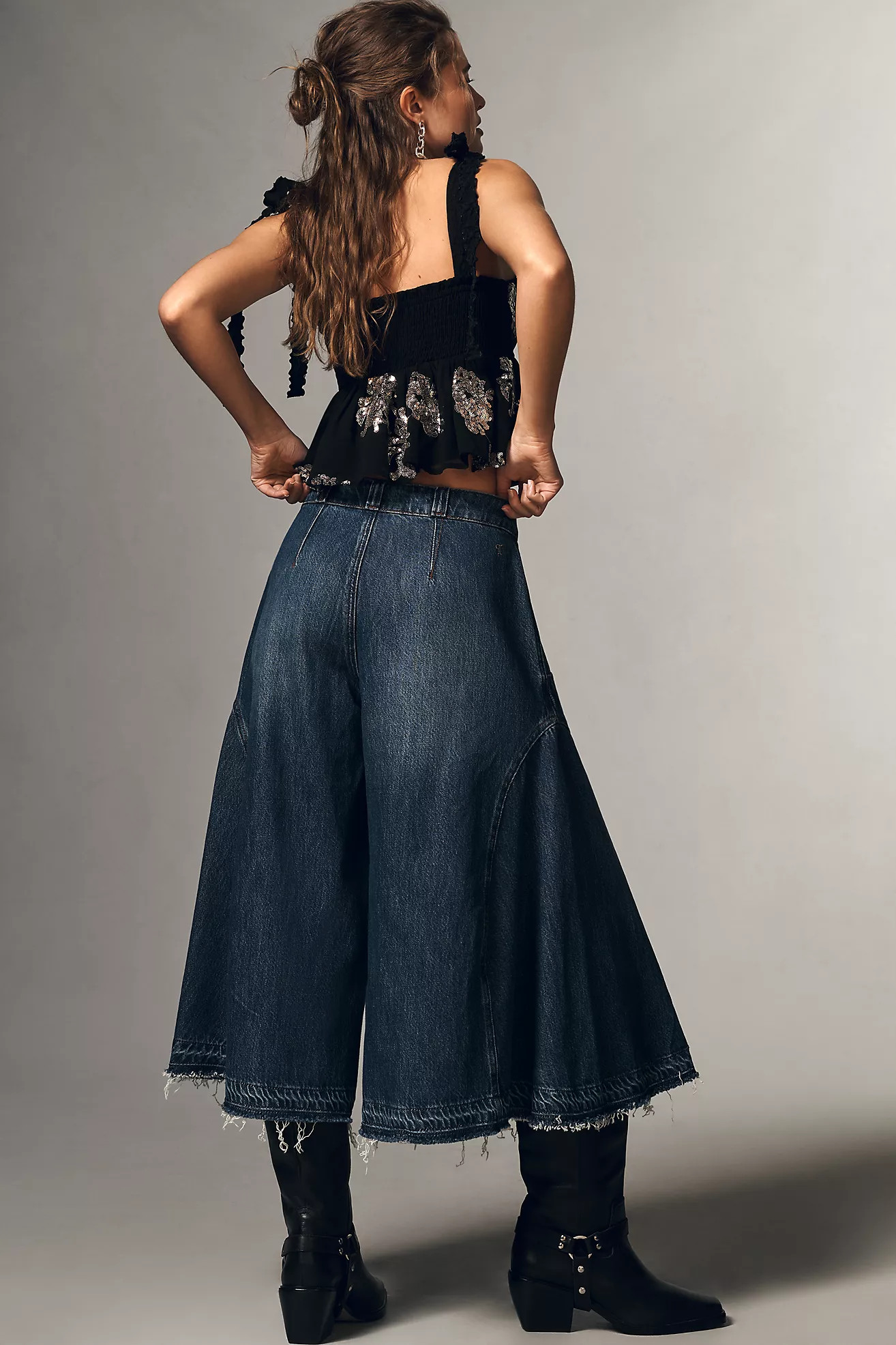 Pilcro Mid-Rise Culotte Jeans | Anthropologie (US)