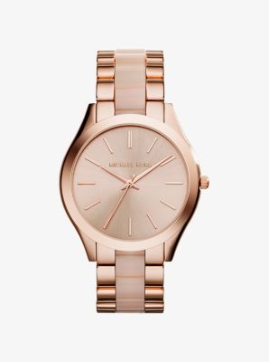 Slim Runway Rose Gold-Tone Acrylic Watch | Michael Kors US & CA