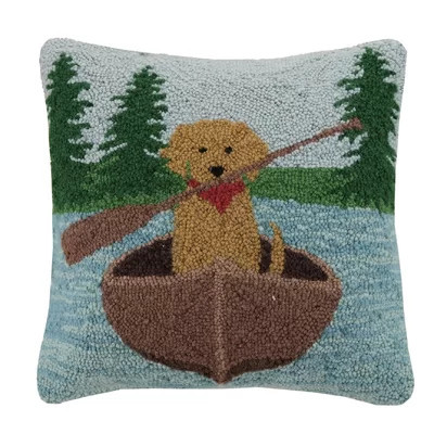 Lake Dog Hook Wool Throw Pillow | Wayfair North America