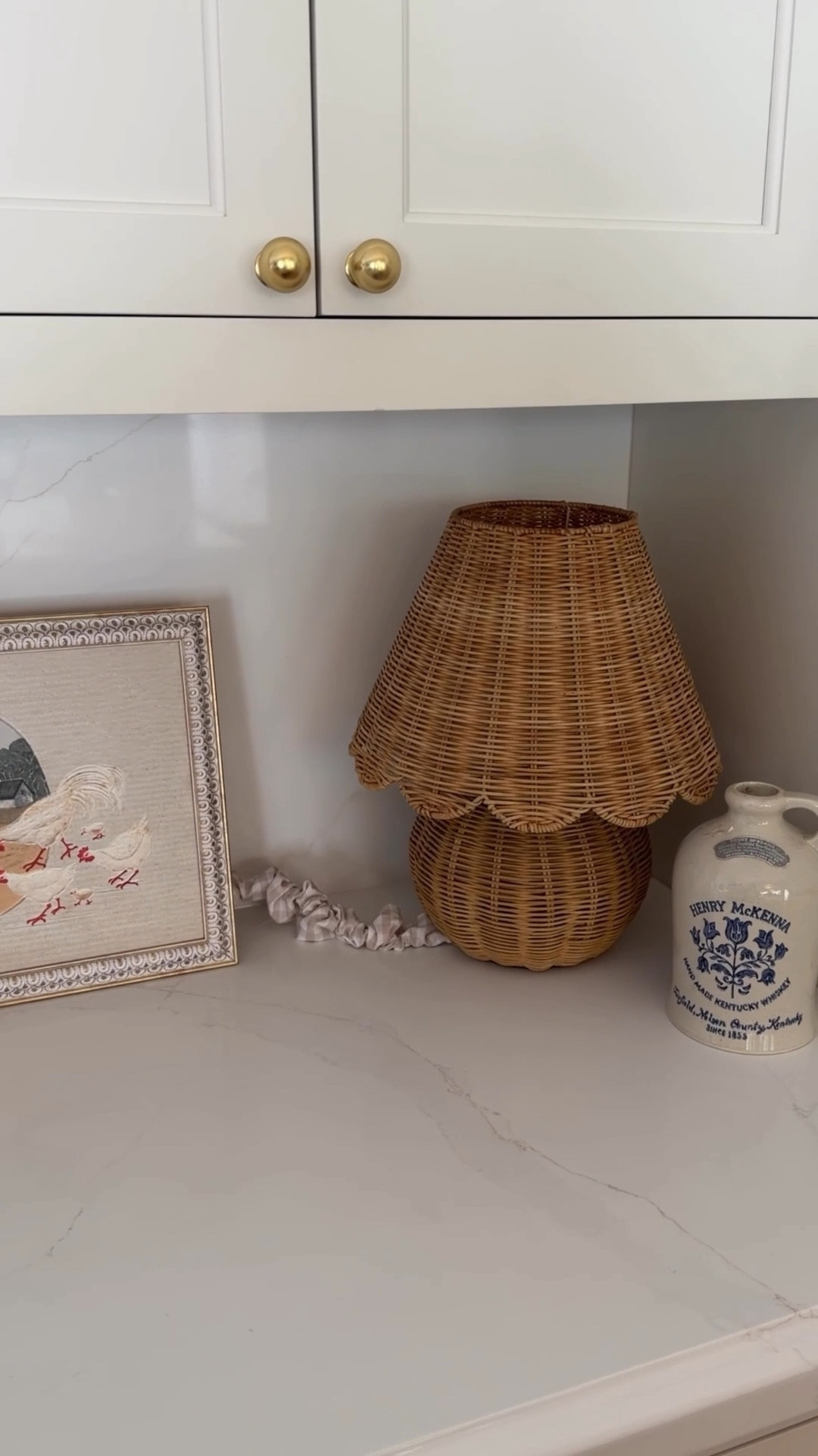 Not to be dramatic… but that cord was ruining my Nancy Meyers kitchen dreams 🤭
Fixed it in the easiest way (no sewing!!) and now she fits the vibe 🎀✨

#cozyhomedecor #easydiy #homehack 


#LTKHome