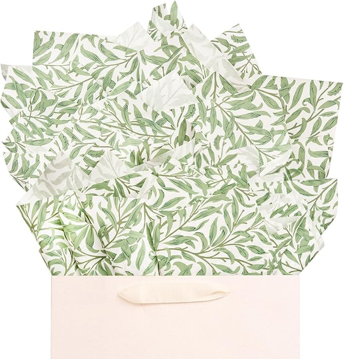 PAPER FAIR 90 Sheets Thicker Sage Green Botanical Tissue Paper, More Durable 20x14 inch Greenery ... | Amazon (US)