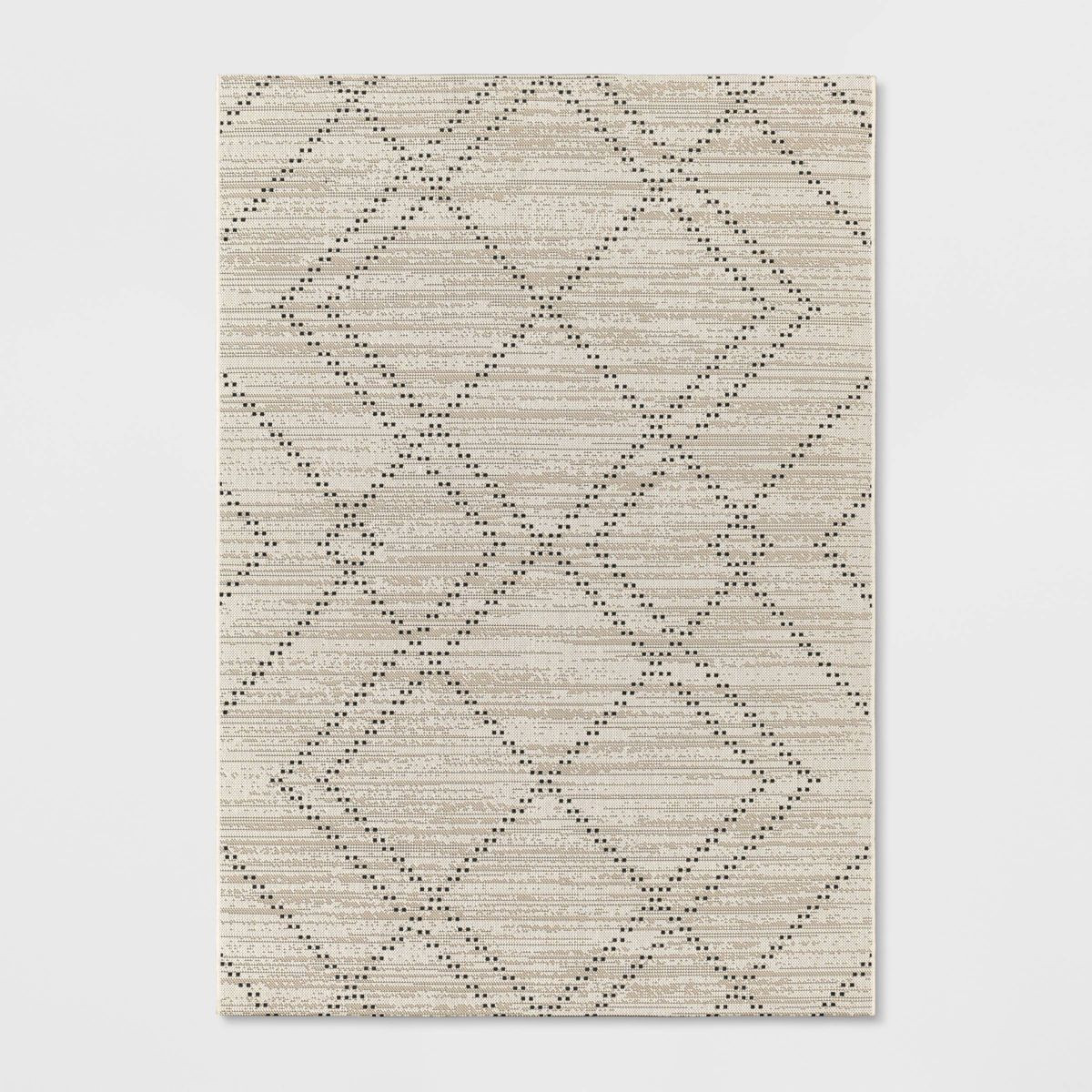 Dotted Diamonds Rectangular Woven Indoor Outdoor Area Rug Tan/Cream - Threshold™ | Target