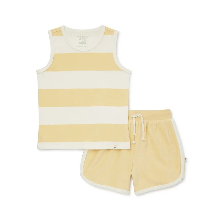 easy-peasy Toddler Boy Terry Cloth Tank Top and Shorts Outfit Set, 2-Piece, Sizes 12M-5T | Walmart (US)