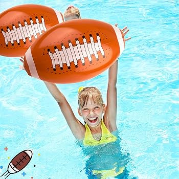 6 Pack 27 Inch Large Inflatable Football Jumbo Inflatable Football Beach Balls Blow up Football f... | Amazon (US)